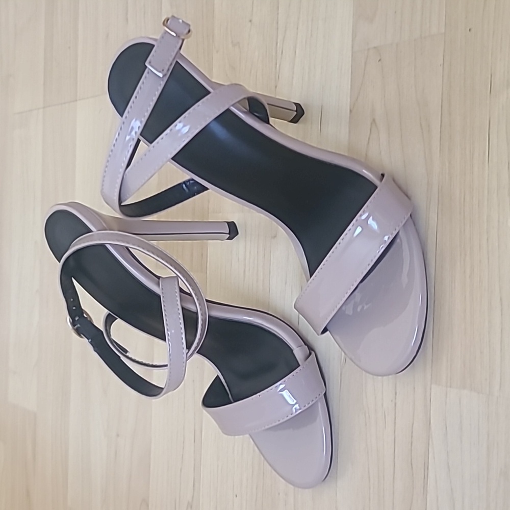 Open Toe Nude Sandals Buckle strap High Stiletto Heels Club Party Pumps Size 5.5